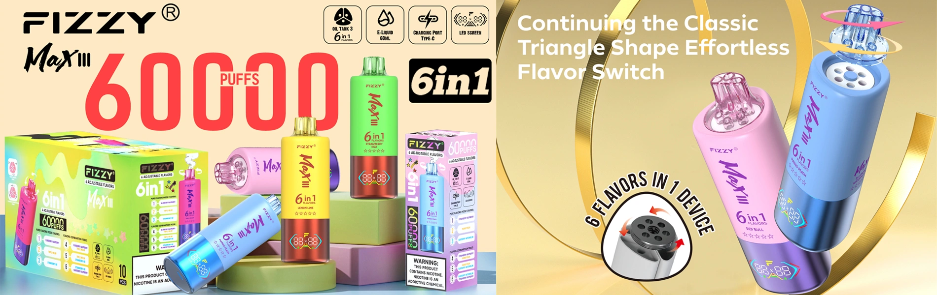 Fizzy 60000 puffs 6 in 1