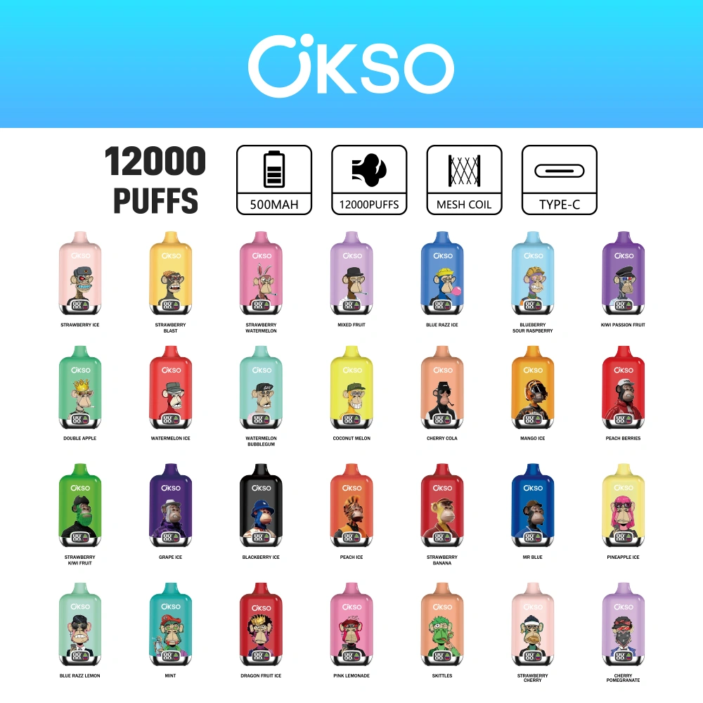 OKSO 12000 Puffs Digital 12k Smart Screen Disposable Vape