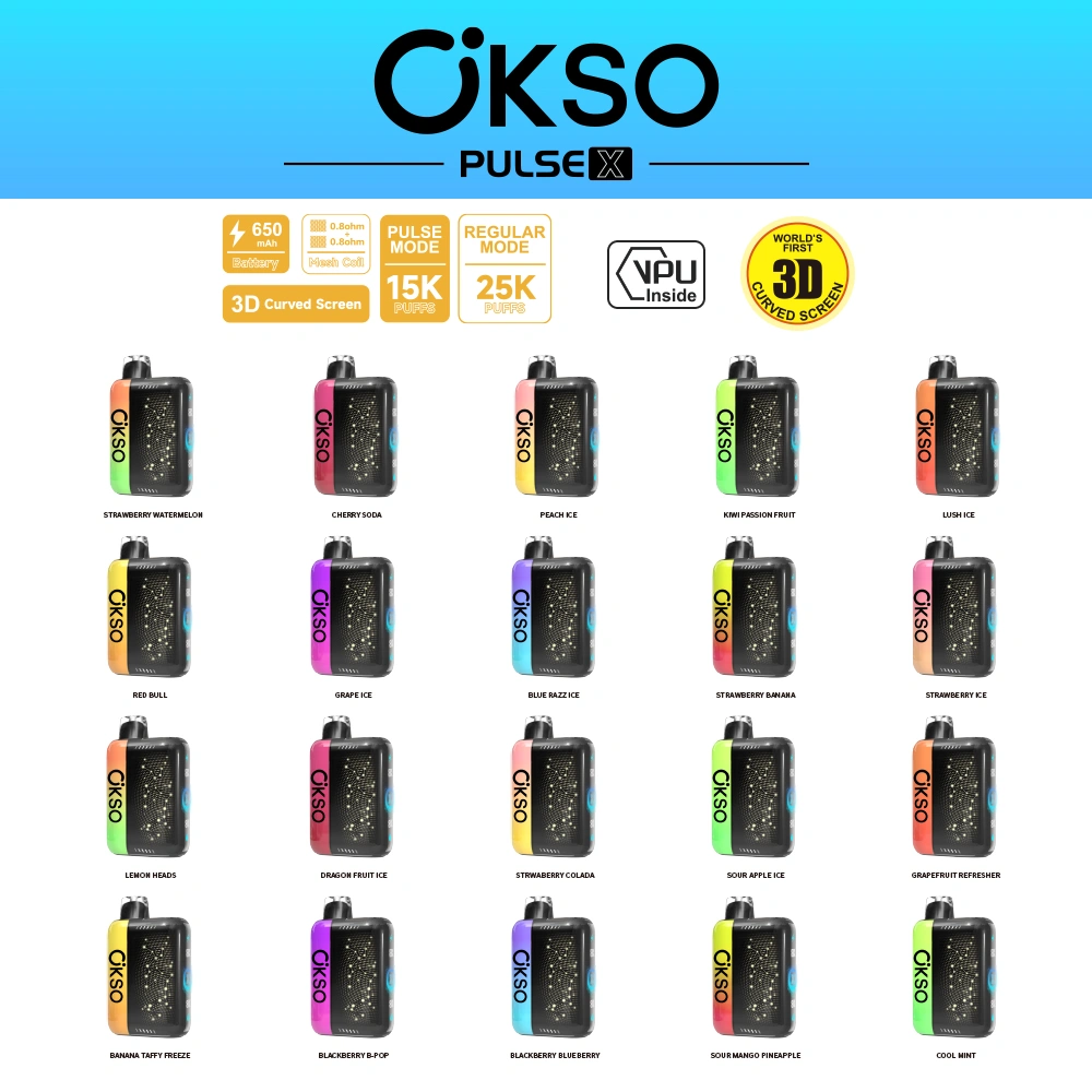 OKSO 25000 Puffs 15000 Puffs PULSE X Dual Mode Disposable Vape Shop Online