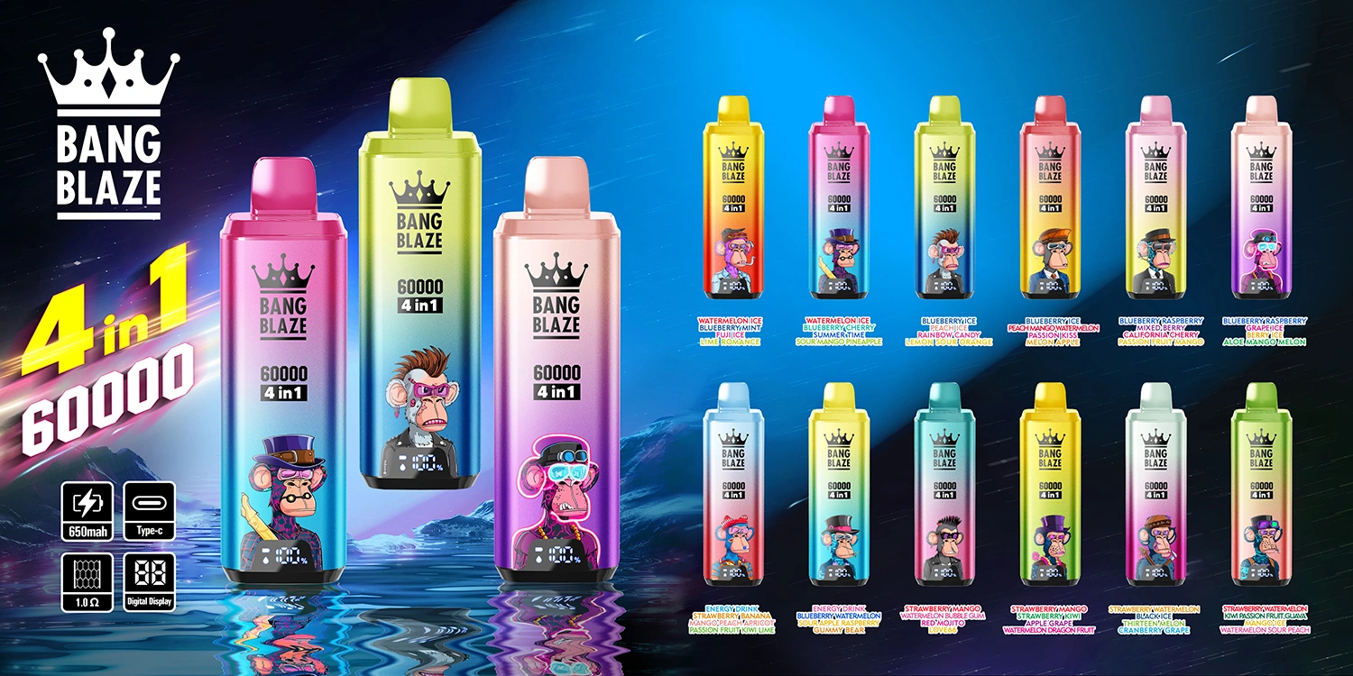 Koupit 1 Bang Blaze 4 v 1 Vape 60000 Puffs Jednorázové Vaper Smart Screen Rychlé dodání Online Store