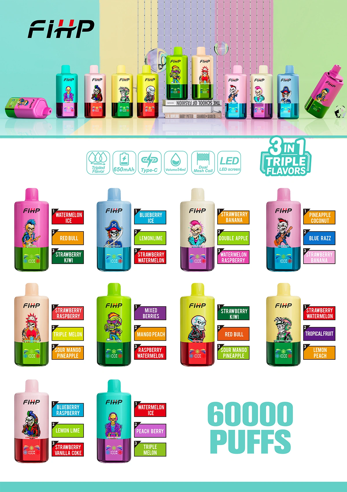 Puffwild FIHP 60000 Puffs Eldobható Vape