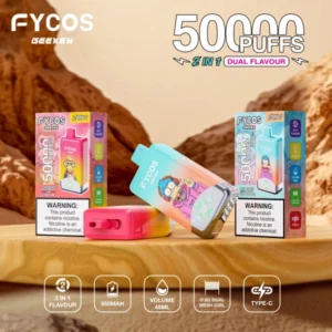 Puff 50k FYCOS 50000 Puffs Vape jetable 2 en 1 Dual Flavors Free Shipping 11 Puff 50k FYCOS 50000 Puffs Vape jetable 2 en 1 Dual Flavors Free Shipping