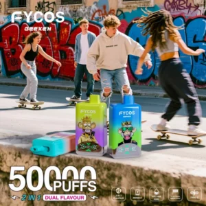Puff 50k FYCOS 50000 Puffs Vape jetable 2 en 1 Dual Flavors Free Shipping 12 Puff 50k FYCOS 50000 Puffs Vape jetable 2 en 1 Dual Flavors Free Shipping
