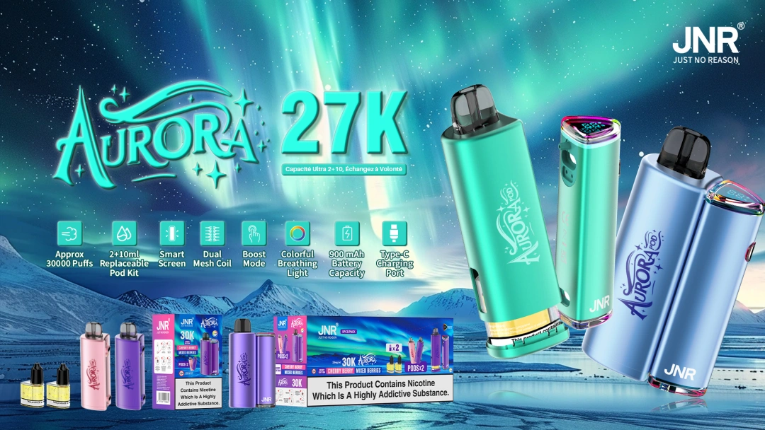 2025 Nouvelle E-cigarette jetable Analyse Technologie de régulation de la nicotine Conception étanche pour une expérience améliorée 2 Puffwild JNR 27000 Puffs Vape jetable