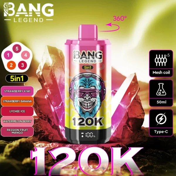 Single Vape 120k Retail Free Shipping Sample Order Buy 2pcs Bang Legend