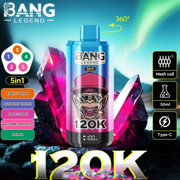 Jediný Vape 120k Maloobchodní doprava zdarma Vzorek Objednávka Koupit 2ks Bang Legend