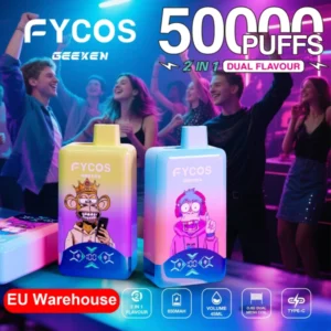 EU raktár FYCOS 50000 Puffs 2 in 1 Vape No Tax gyors szállítás 3-7 munkanap