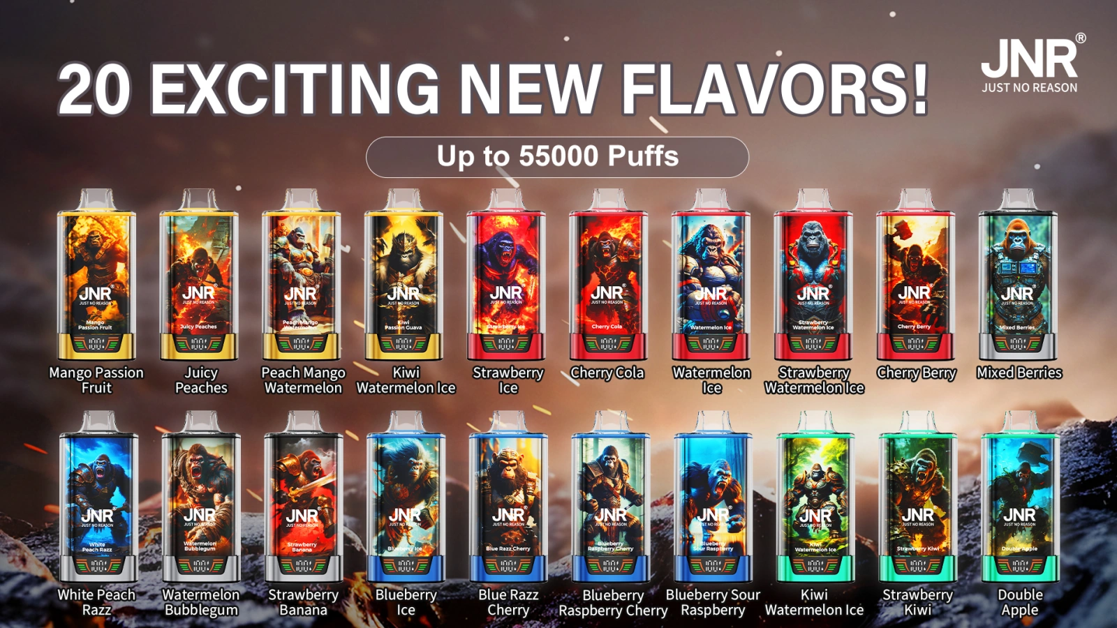 Puff JNR Rage Gorilla 55000 Puffs 55K Smart Screen Vape usa e getta all'ingrosso spedizione gratuita 16 Puffwild JNR Rage Gorilla 55000 boccate di vapore monouso