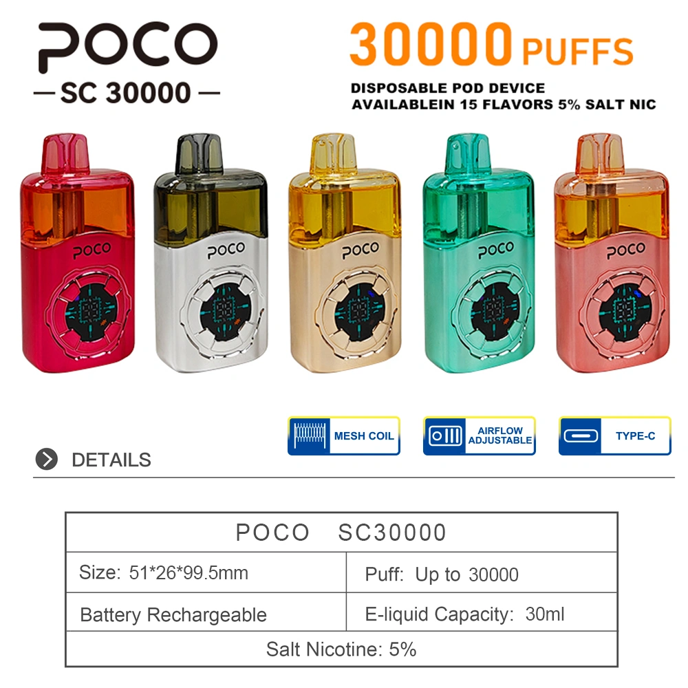 EU Warehouse POCO SC 30000 Puffs 30k Crystal Disposable Vape Wholesale Free Shipping 14 Puffwild POCO SC 30000 boccate di vapore monouso