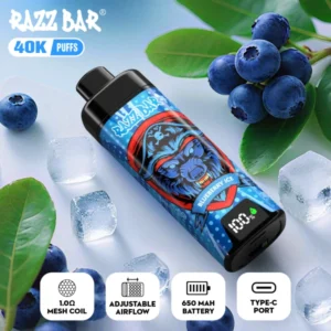 Puffwild Razz Bar 40000 Puffs Con Pantalla Inteligente Vape Desechable
