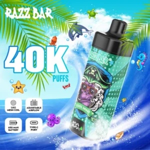 Puff 40k Razz Bar 40000 Puffs képernyő eldobható Vape nagykereskedelem Új 2025 Hot 9 Puffwild Razz Bar 40000 Puffs intelligens képernyővel eldobható Vape