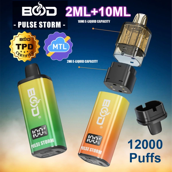 BOOD Pulse Storm 12000 boccate ricaricabili monouso Vape TPD certificato MTL 1 BOOD Pulse Storm 12000 boccate ricaricabili monouso Vape TPD Certified MTL 10