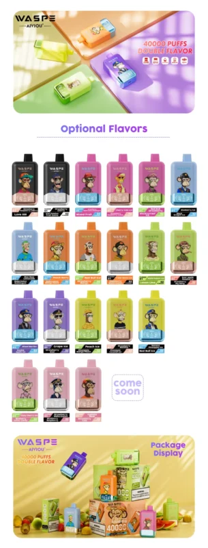 WASPE AIVIOU 40000 Puffs 2 in 1 Einweg Vape Großhandel kostenloser Versand EU-Lager