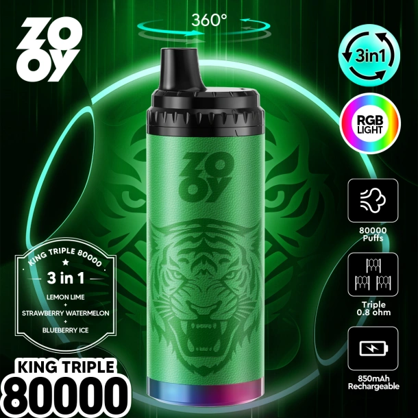 Od kouření k vapování: (0 mg, 3 mg, 5 mg) 10 ZOOY 80000 Puffs jednorázové Vape 80K Triple 3 v 1 Doprava zdarma EU Warehouse