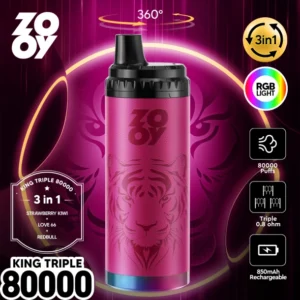 ZOOY 80000 Puffs Jednorazowe Vape 80K Potrójne 3 w 1 Darmowa wysyłka Magazyn UE