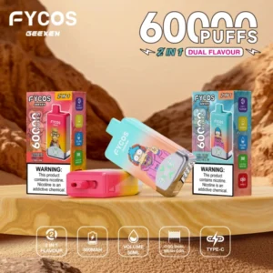 Puff 60k FYCOS 60000 Puffs jednorázové Vape 2 v 1 Dual Flavors Doprava zdarma