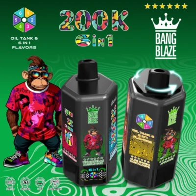 Bang Blaze 200k Puffs 6 in 1 Flavors Disposable Vape 200000 Free Shipping China Warehouse