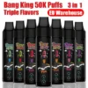 EU Puff 50k Bang King 50000 Puffów 3 w 1 Potrójne Smaki Jednorazowe Vape Darmowa Wysyłka