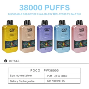 POCO PW 38000 Puffs Einweg Vape Kostenloser Versand EU-Lager