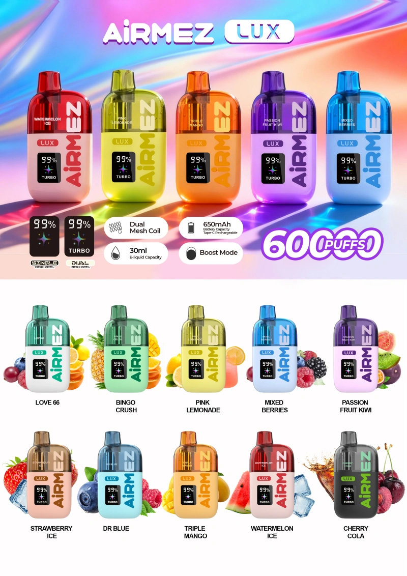 Puff 60k Airmez LUX 60000 soffi di cristallo monouso Vape Spedizione gratuita Magazzino cinese