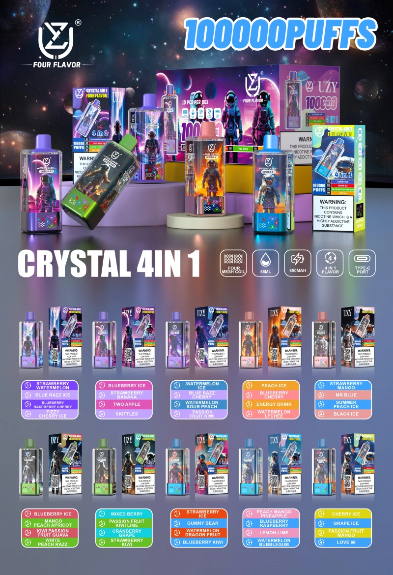 UZY 100k Puffs 4 az 1-ben négy ízben eldobható Vape 100000 ingyenes szállítás EU raktár