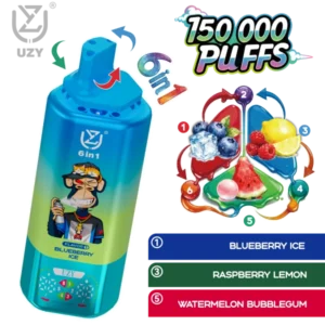 UZY 150k Puffs 6 az 1 ízekben eldobható Vape 150000 ingyenes szállítás EU raktár
