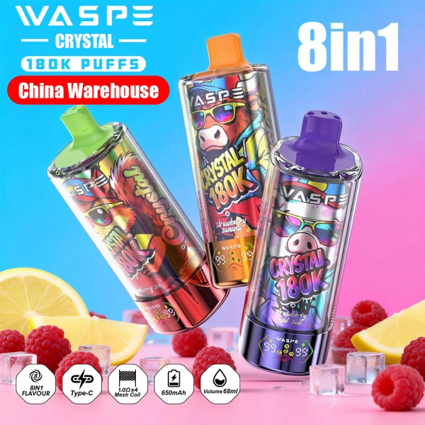 WASPE 180K Puffs 8 em 1 Cristal descartável Vape Frete grátis China Warehouse 1 WASPE 180K Puffs 8 em 1 Cristal descartável Vape Frete grátis China Warehouse