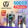 UZY 50000 Puffs Crystal Twin 50k Double Flavours Engångs Vape Fri frakt EU lager