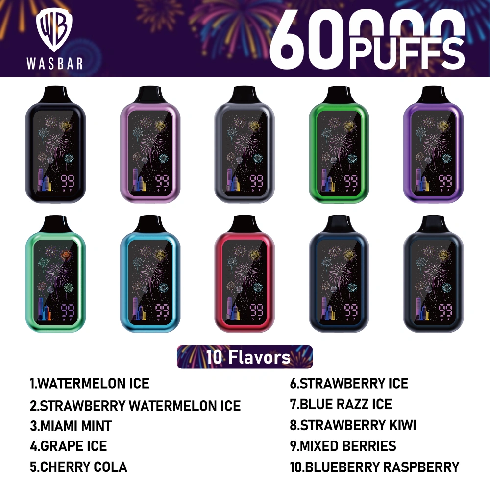 Wasbar 60000 Puffs 60k Miglior Vape usa e getta all'ingrosso Spedizione gratuita Magazzino UE